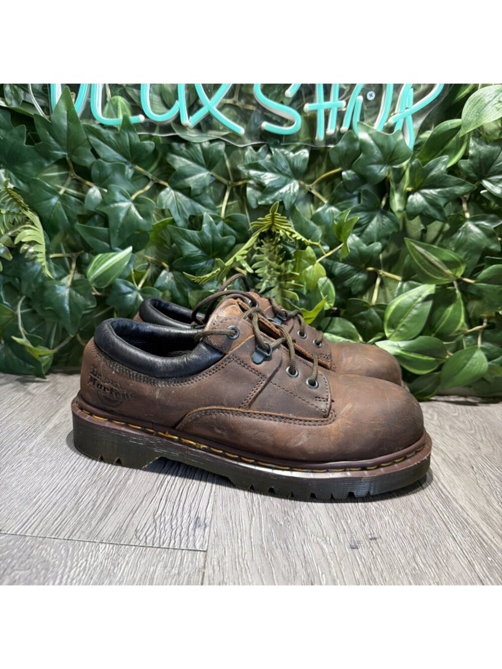Dr. Martens 7733 ENGLAND Steel Toe Safety Toe Work Laced Up Boots Mens Sz 8 Y2K